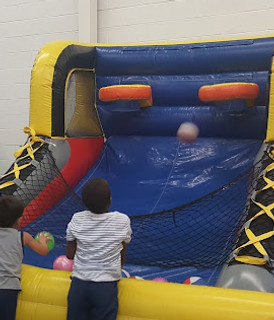 basketball inflatable at Bounce Safari